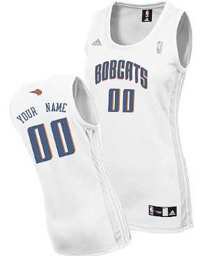 Women%27s Customized Charlotte Bobcats White Jersey->customized nba jersey->Custom Jersey